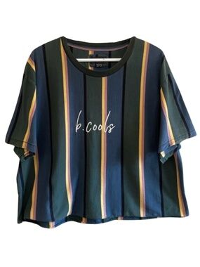 Barney Cools “b.cools” Striped Cropped Boxy Tee – XL/XXL GUC